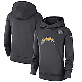 Women Los Angeles Chargers Anthracite Nike Crucial Catch Performance Hoodie,baseball caps,new era cap wholesale,wholesale hats